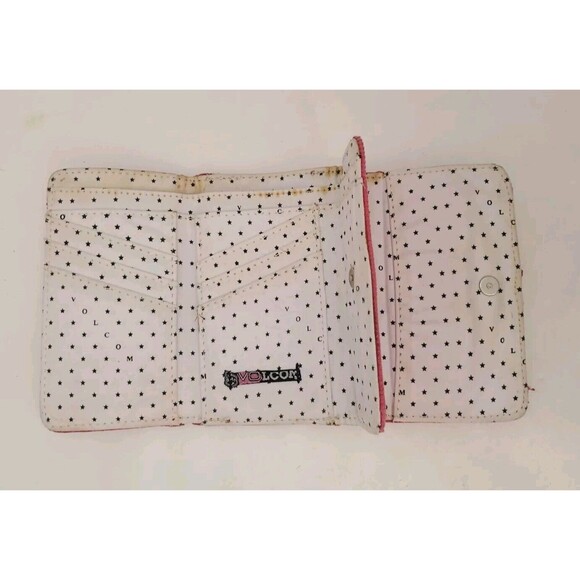 Volcom Women's Pink snap Button Wallet Corduroy 100% Cotton 5.5" - Picture 6 of 12